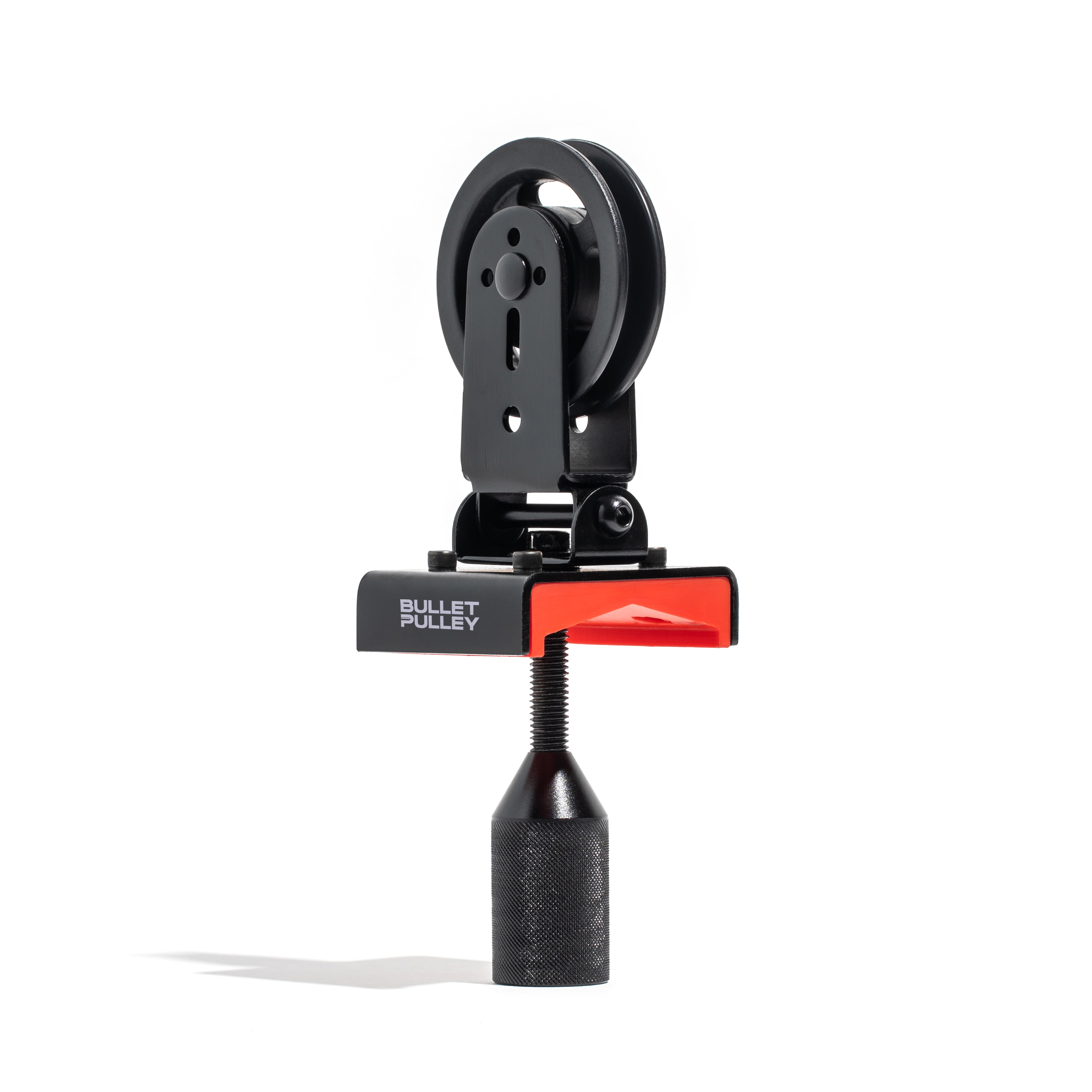 Bullet Pulley home gym accessory with adjustable clamp and pulley system for resistance training. Ideal for setting up a home gym workout station.
